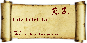 Raiz Brigitta névjegykártya